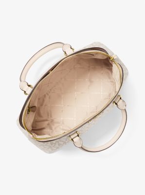 Michael Kors Cindy Saffiano Leather Large Dome Satchel Bag (Rose