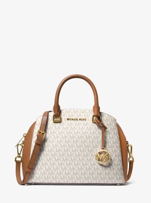 Maxine Medium Logo and Leather Dome Satchel