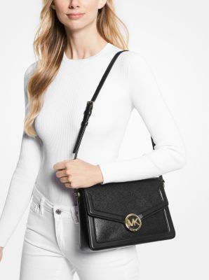 Jessie Medium Pebbled Leather Shoulder Bag Michael Kors