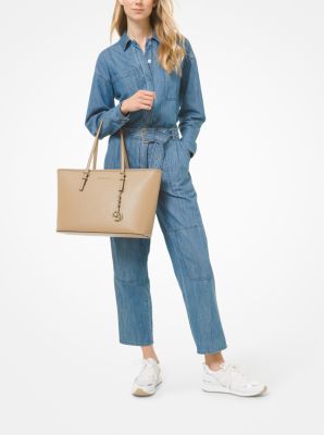 Jet Set Travel Medium Saffiano Leather Top-Zip Tote Bag