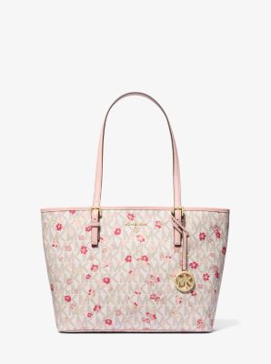 Jet Set Charm Medium Floral Print Logo Tote Bag Michael Kors