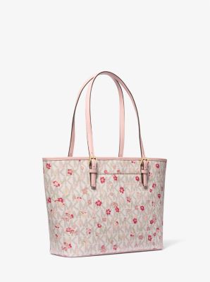 Jet Set Charm Medium Floral Print Logo Tote Bag Michael Kors