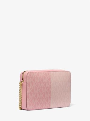 Jet Set Large Two-Tone Signature Logo Crossbody Bag | Michael Kors