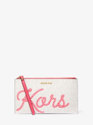 Jet Set Travel Large KORS Logo Wristlet in GERANIO MULTICOLOR | Michael Kors