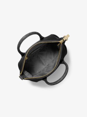 Hyde Small Pebbled and Signature Logo Satchel in BLACK | Michael Kors