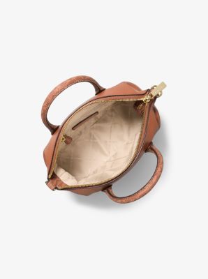 Hyde Small Pebbled and Signature Logo Satchel in LUGGAGE | Michael Kors