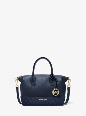 Tas Hyde van getrommeld leer met kenmerkend logo, klein