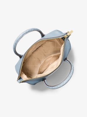 Henkeltasche Hyde Medium aus gekrispeltem Material und Signature-Logostoff in CHAMBRAY | Michael Kors