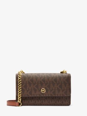 MK Schultertasche Abbott Small Mit Signature-Logomuster - Braun