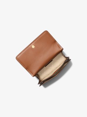 Borsa a spalla Abbott piccola con stampa logo in MARRONE/CUOIO | Michael Kors