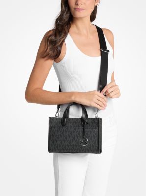 Borsa messenger Gigi piccola con stampa logo in NERO | Michael Kors