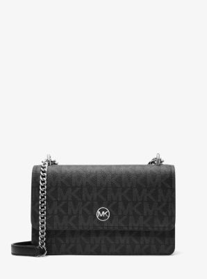 Thumbnail - MK Schultertasche Abbott Medium Mit Signature-Logomuster - Schwarz - Michael Kors