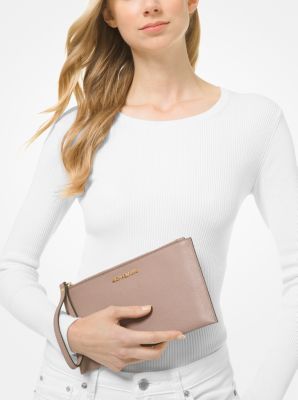 Jet Set Large Leather Zip Pouch