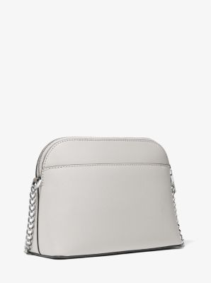 Cindy Striped Saffiano Leather Dome Crossbody Bag