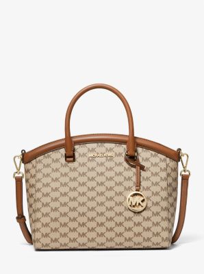 Michael Kors Grayson Large Logo Satchel in Brown.