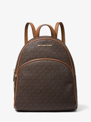 Abbey Medium Logo and Pebbled Leather Backpack Michael Kors