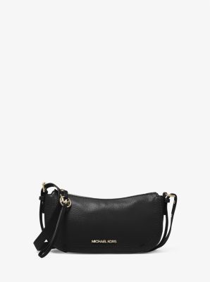 Buy the Michael Kors Camden Pebble Leather Drawstring Shoulder Bag Black