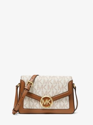 Michael Kors Jessie Medium Logo Shoulder Bag In Natural | ModeSens