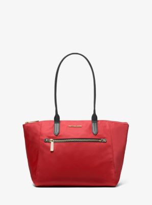 Shop Michael Kors Kelsey Medium Nylon Tote Bag In Red
