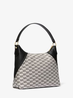 Aria Large Signature Logo Jacquard Shoulder Bag Michael Kors Canada