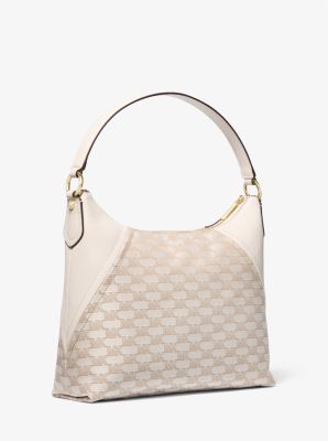 Aria Large Signature Logo Jacquard Shoulder Bag | Michael Kors