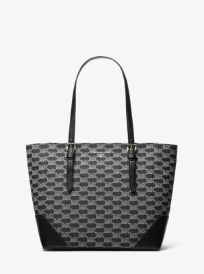 Aria Large Signature Logo Jacquard Tote Bag