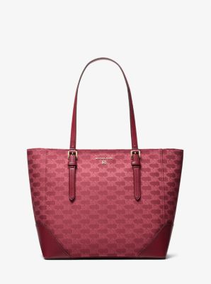 Aria Large Signature Logo Jacquard Tote Bag