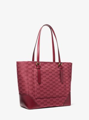 Aria Large Signature Logo Jacquard Tote Bag