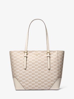 Aria Large Signature Logo Jacquard Tote Bag