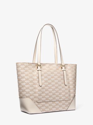 Aria Large Signature Logo Jacquard Tote Bag Michael Kors