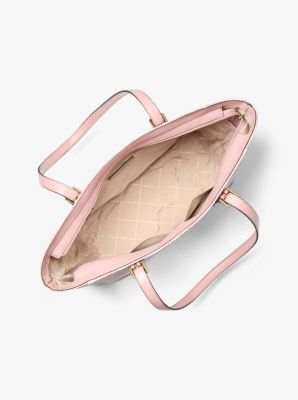 Aria Large Signature Logo Jacquard Tote Bag in POWDER BLUSH | Michael Kors