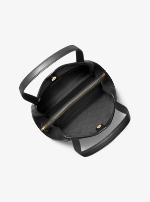 Rosemary Large Pebbled Leather Shoulder Bag in BLACK | Michael Kors