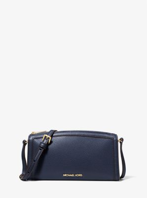 MK Umhängetasche Jet Set Medium Aus Gekrispeltem Leder - Blau