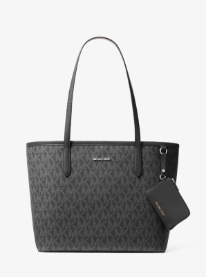 MK Shopper Jet Set Large Mit Signature-Logomuster - Schwarz