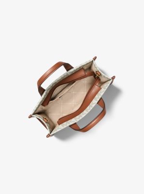 Messenger-Tasche Gigi Small mit Signature-Logomuster in VANILLE/LUGGAGE | Michael Kors