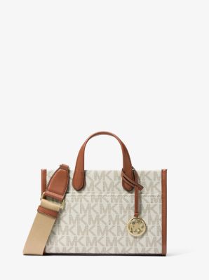 MK Messenger-Tasche Gigi Small Mit Signature-Logomuster - Natur