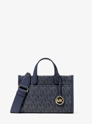 MK Messenger-Tasche Gigi Small Mit Signature-Logomuster - Blau