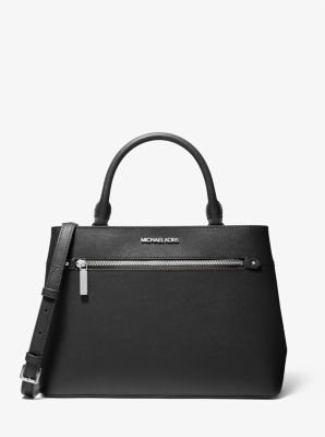 Michael kors large best sale satchel black saffiano leather