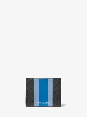 Logo Stripe Billfold Wallet With Passcase | Michael Kors