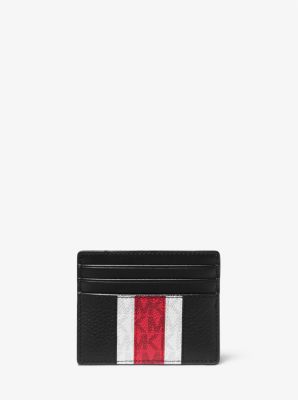 Hudson Logo Stripe Leather Tall Card Case | Michael Kors