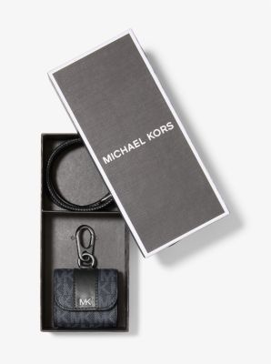 Gucci Fake Logo Lanyard Card Case Leather Wallet - Black Wallets