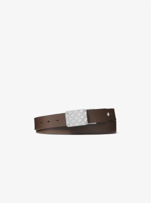 Reversible Empire Logo Embossed Leather Belt