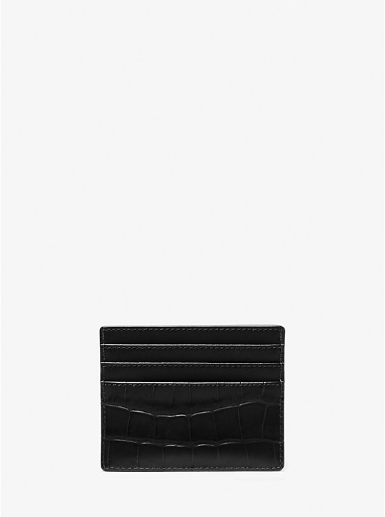 Hudson Crocodile Embossed Leather Tall Card Case image number 1