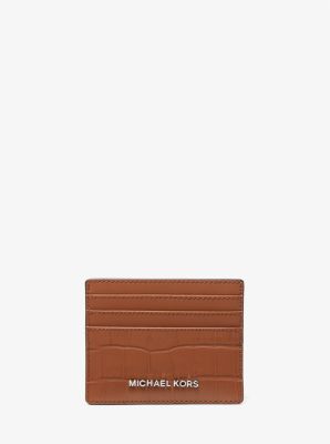 Monogrammed Leather Accordion Card Holder
