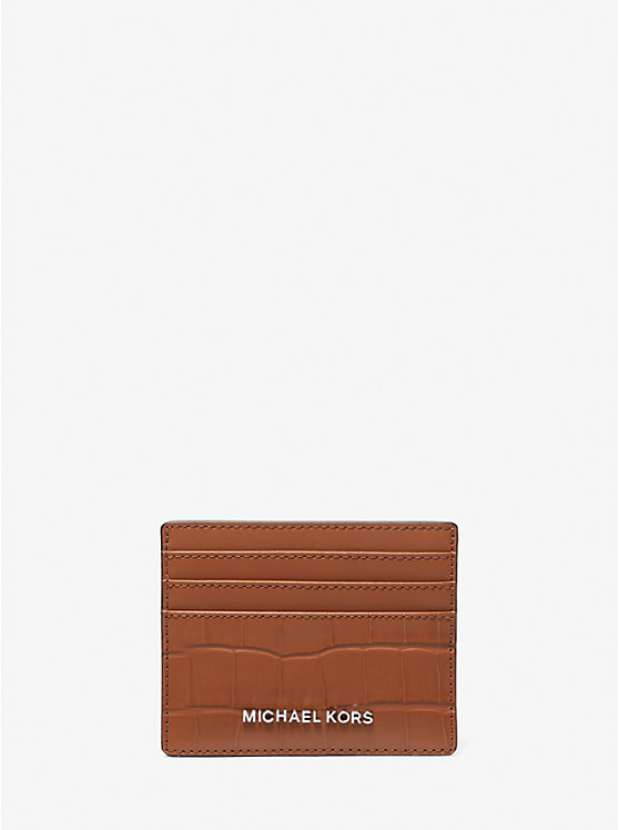 Hudson Crocodile Embossed Leather Tall Card Case image number 0