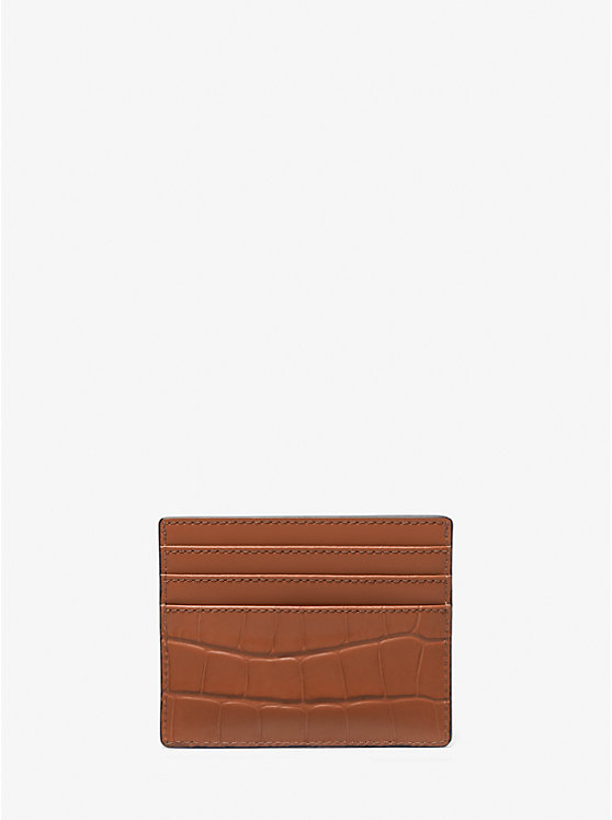 Hudson Crocodile Embossed Leather Tall Card Case image number 1