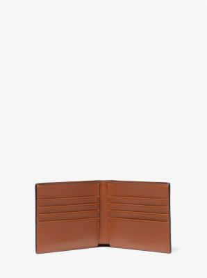 Hudson Logo Embossed Pebbled Leather Billfold Wallet