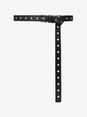 MK Black Michael Kors Leather Colby Belt