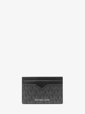 MICHAEL KORS GREYSON LOGO SLIM BILLFOLD WALLET shops BLACK GRAPHITE GREY 39F9LGYF5B