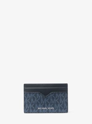 Michael Kors popular MK Cooper Graphic Pebbled Leather Mens Wallet - Black/Grey